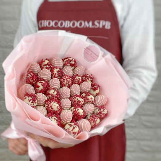 Ramo de fresas cubiertas de chocolate corazón Puro (M)🍓