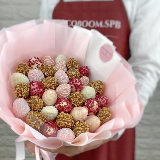 Ramo de fresas cubiertas de chocolate Aterciopelado (M)🍓