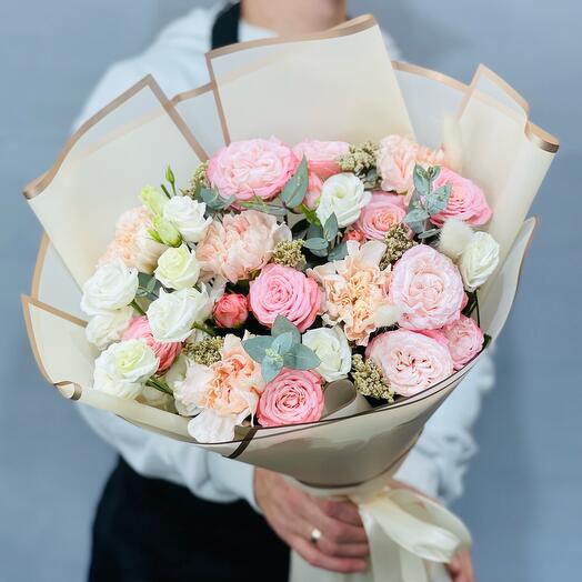 Author's bouquet with roses