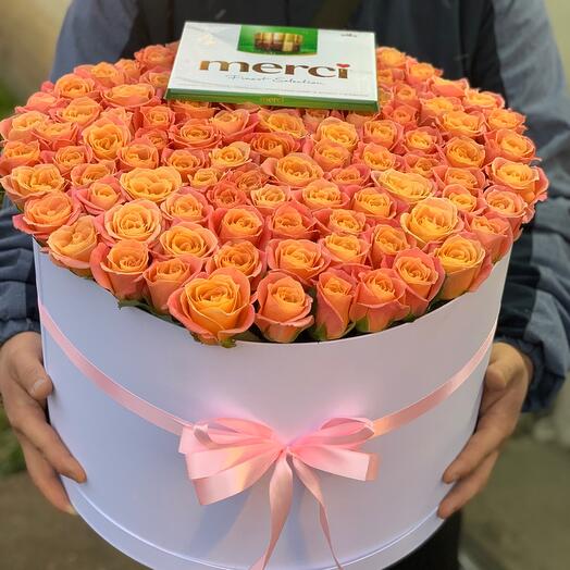 101 rosas Flores en una Caja
