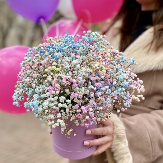 Flores en una Caja de gypsophila