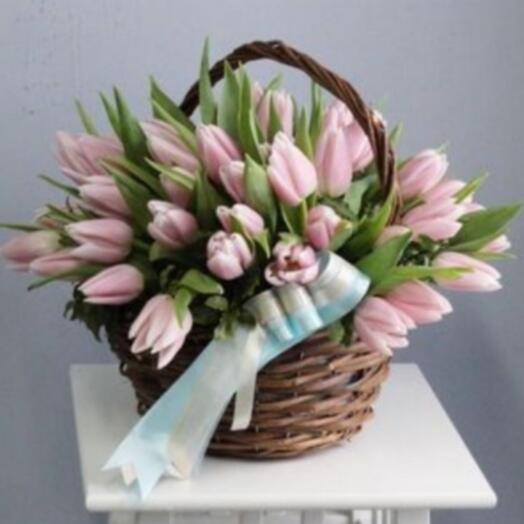 51 tulips in the basket