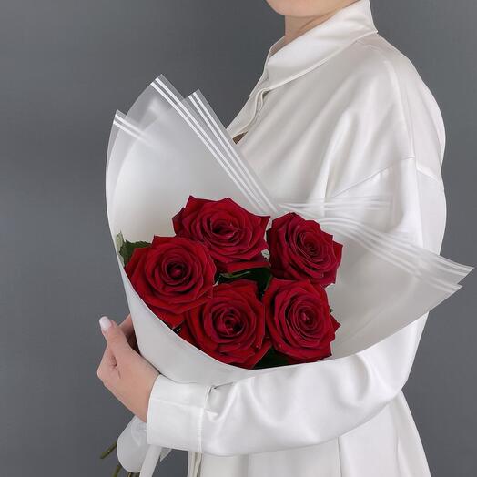 Monobucket of 5 roses