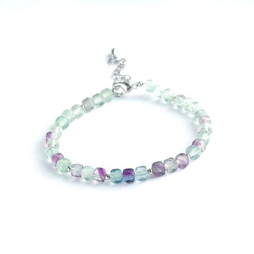 Natural Fluorite Cubes Bracelet