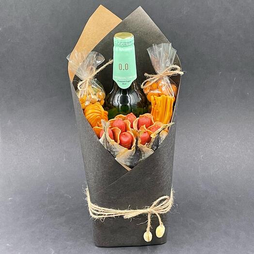 Man Bouquet sobre snacks salchicha queso ramo comestible regalo para hombre
