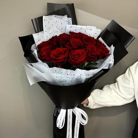 Эквадорские бархатные ♥️стойкие розы (15шт)