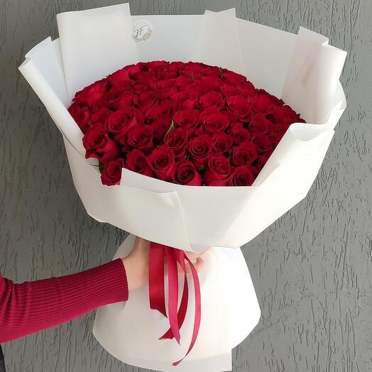 -20%АКЦИЯ♥️101 красная  кенийская роза/Цветы Уфа/Цветы в Уфе/Доставка цветов Уфа