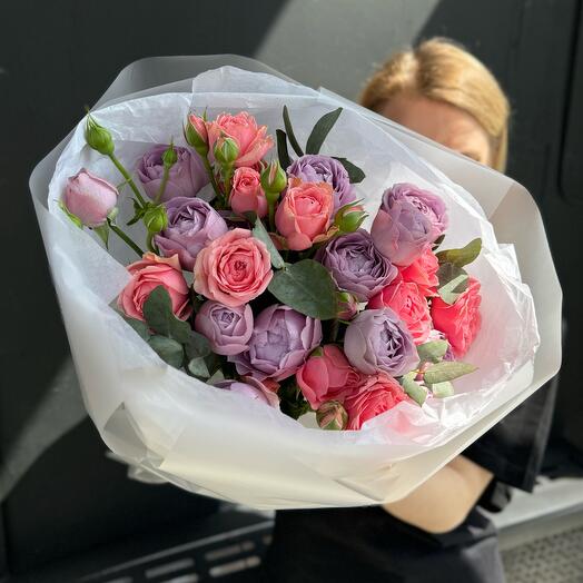 Микс кустовых пионовидных роз 💕
