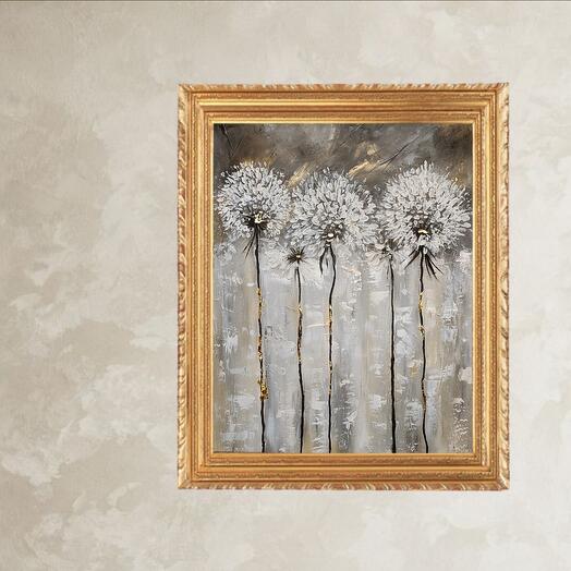 Фактурная картина "Летние одуванчики"