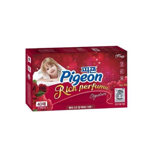 Pigeon Rich Perfume Signature Dryer Sheet Flower Festival Кондиционер-салфетки для белья - 40 шт