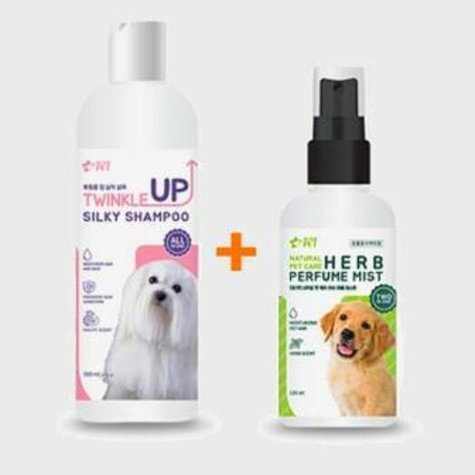 Deoproce Peterpet Natural Pet Care Herb Perfume Mist  + Twinkle Up Silky Shampoo Комплект для ухода за шерстью собак