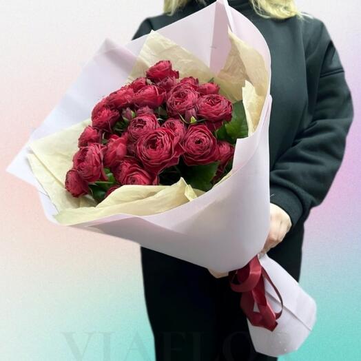 Роза  пионовидная  ред пиано 10 шт