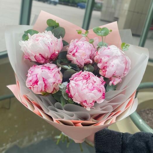 Букет из пионов с эвкалиптом🎀