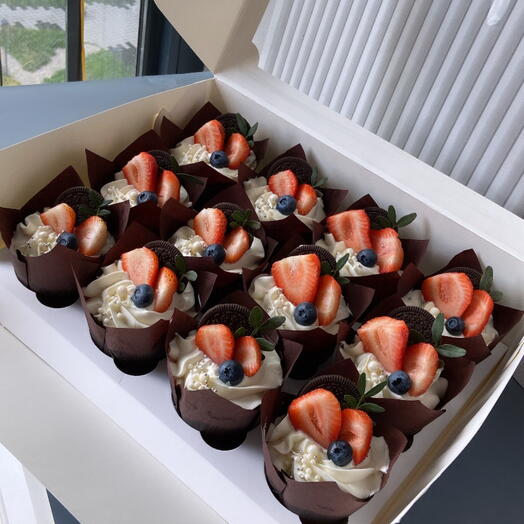 Gran juego de cupcakes de chocolate surtidos