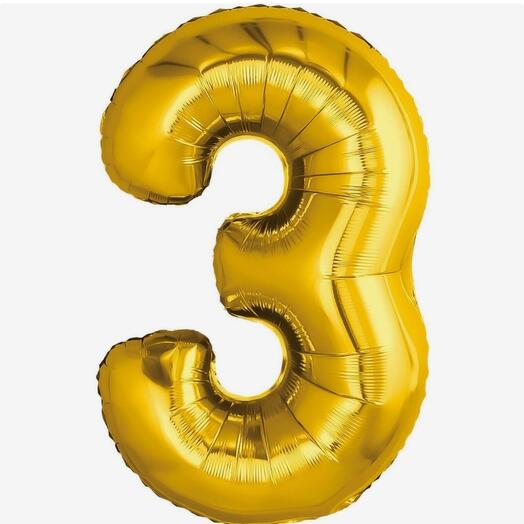 Foil balloon "Figure 3" with helium