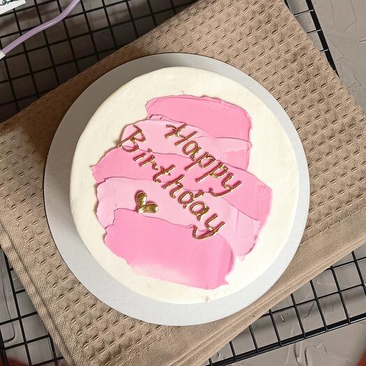 Бенто торт розовый Happy birthday