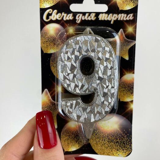 Свеча для торта цифра 9