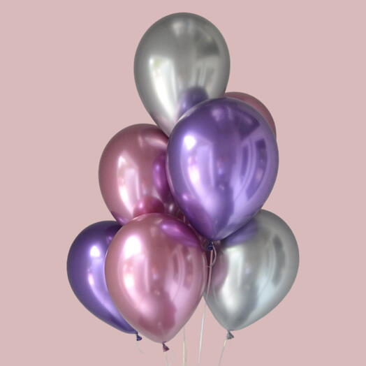 Набор Шаров (гелий) 8 шт, металлик. Set of helium balloons chrome 8 pcs