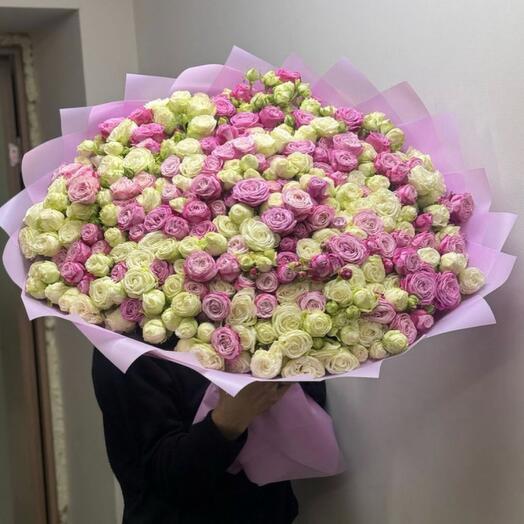 Кустовая роза пионовидная микс