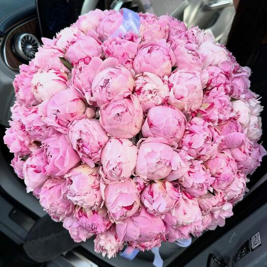 Букет из 51 пиона Пионы 51 шт