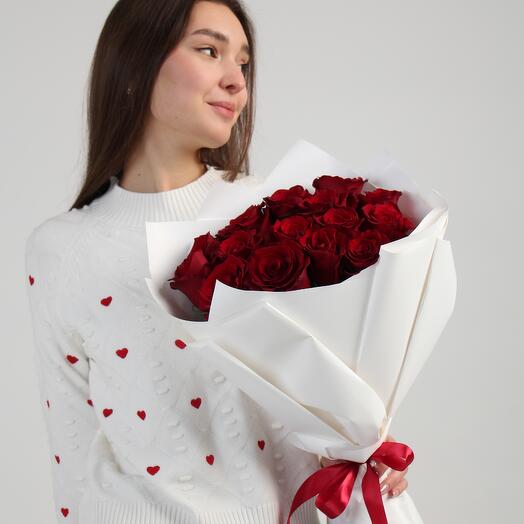 БУКЕТ ИЗ 15 КРАСНЫХ РОЗ