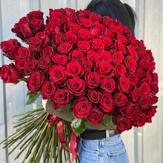 Красные  розы 101