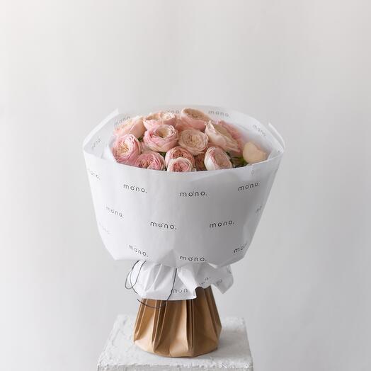 Bouquet of bushy peony-shaped roses from Mansfield Park