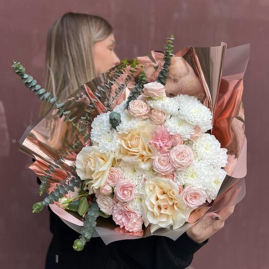 Авторский букет с розами🌸день Влюбленных