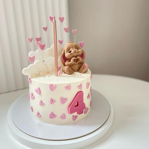 Детский торт с зайкой