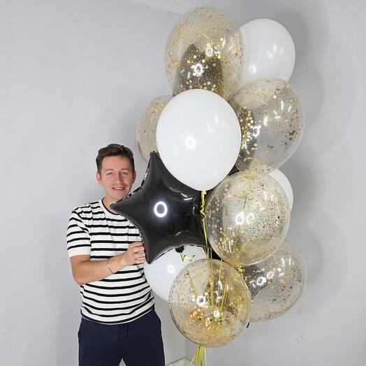 Mix of 20 balls in black and gold