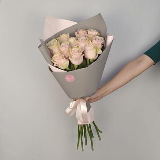 Букет из 11 роз Pink Mondial 60см
