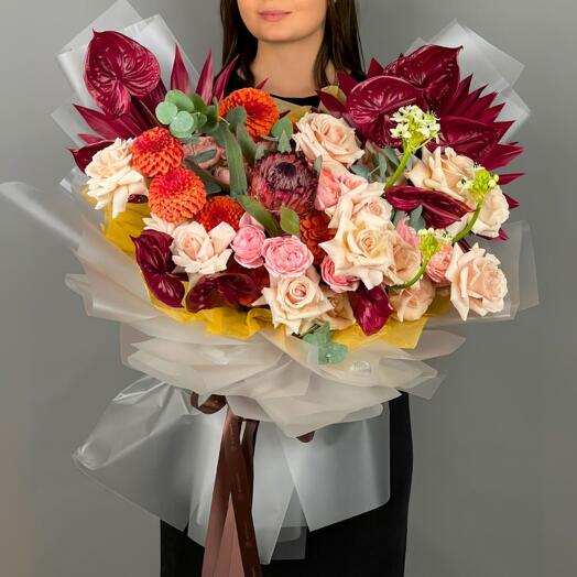 Цветы Букет Art Flowers Бархатный Сезон
