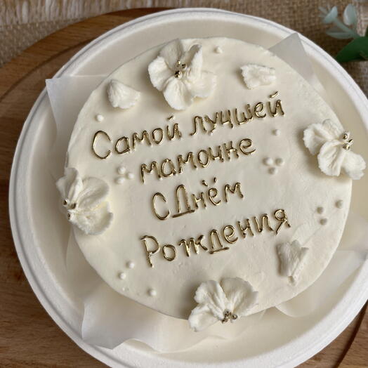 Бенто торт с кремовыми цветами