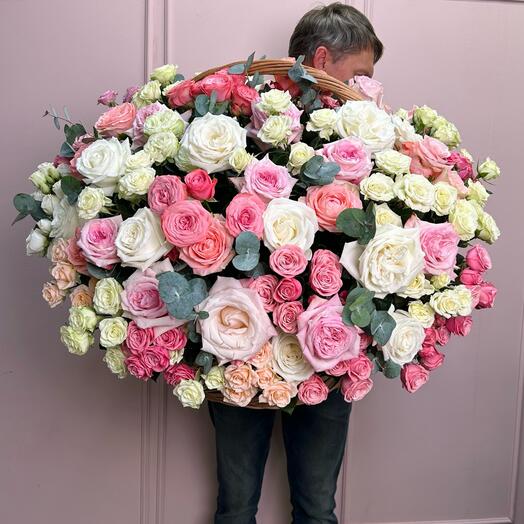 Корзина Премиум XXL с розами