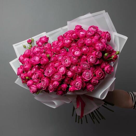 Букет из 25 ярких pink роз