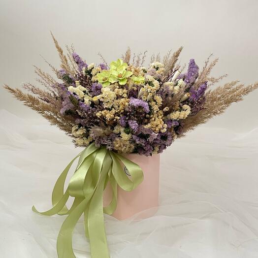 Простоит 1 год! Композиция из живых стабилизированных полевых цветов