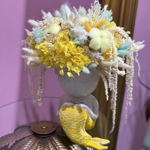 Композиция в кашпо «Русалочка»