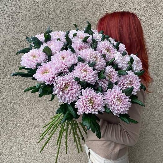 Букет розовых Хризантем 25 шт