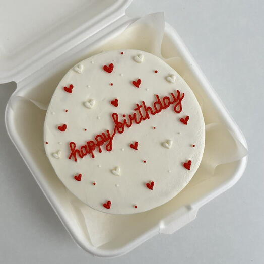 Бенто торт с надписью "Happy Birthday", торт для девушки, торт для парня, торт для дочки (F)