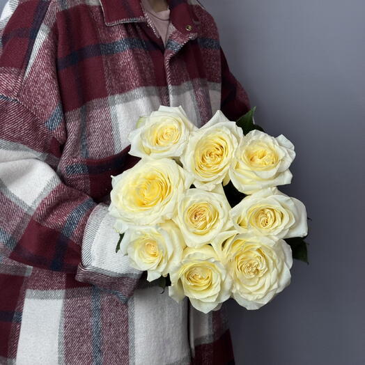 Букет из 9 роз 50 см сорта Канделайт под ленту