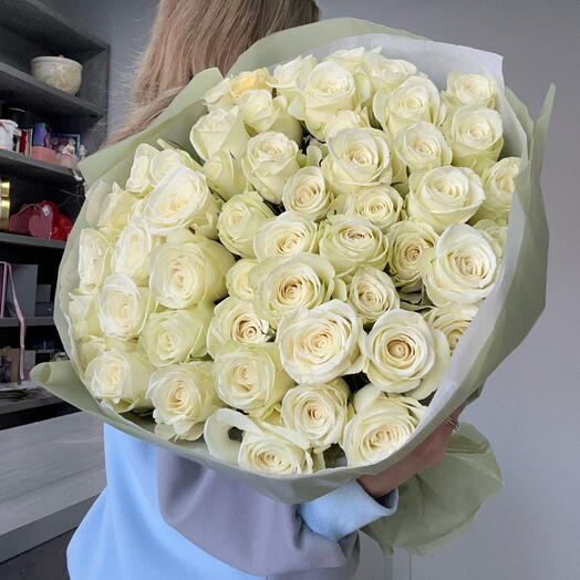Большой Букет из белых роз