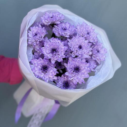 Монобукет из сиреневых кустовых хризантем 💜