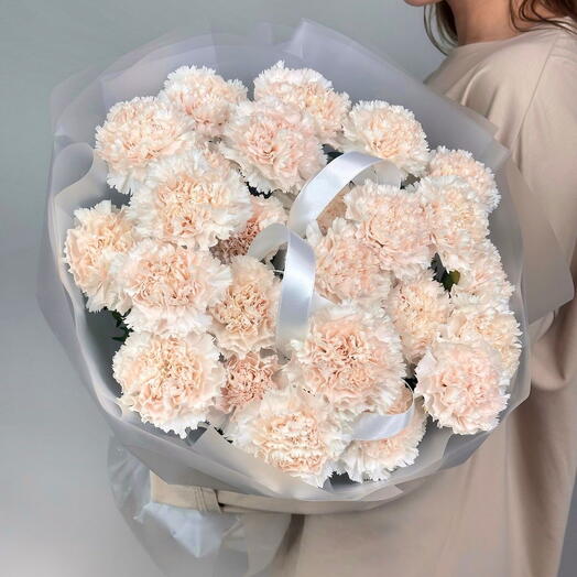 Моно-букет из нежных гвоздик, Bouquet 139 Moscow