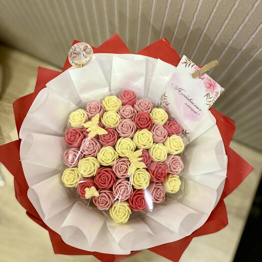 Букет из шоколадных роз 37 шт