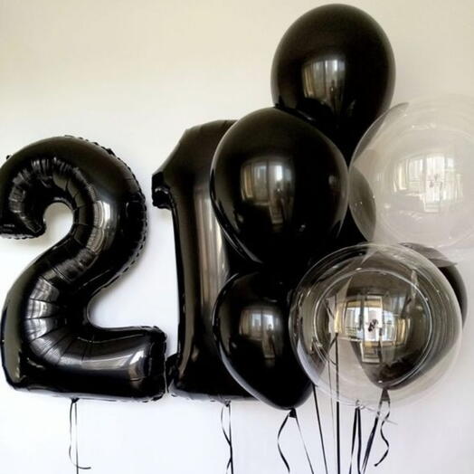 Воздушные шары на 21 год "Лёд"