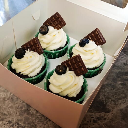 Капкейки шоколадные, набор из 4 шт