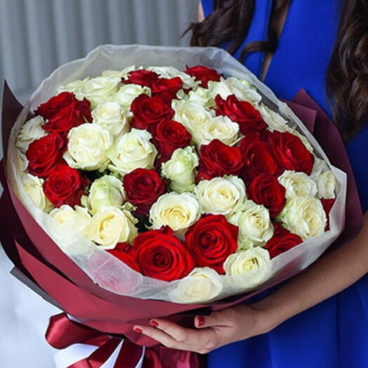 51 Red and White Roses