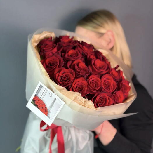 Букет из красных роз, 21 шт