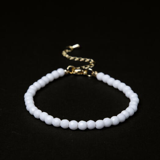 Браслет Ирис Белый агат 14K 17 см (BRA1142)