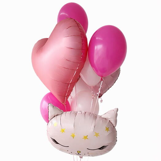 Balloon set with cat 9 pcs